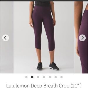 LULULEMON-Deep Breath Crop (21" )
Black Cherry